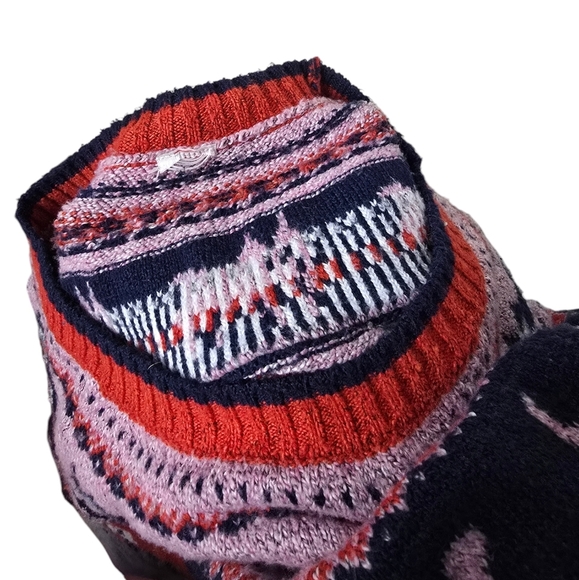 Holiday Time Puppy Dog Fair Pink Red Blue Gray Metallic Isle Metallic Sweater XL - Picture 6 of 8